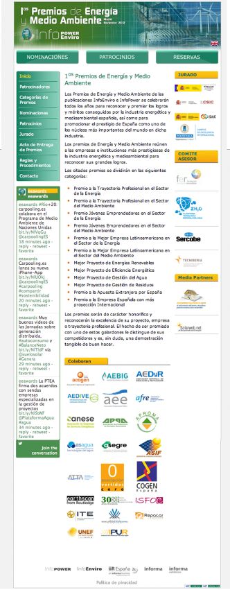 Premios Energia Y Medio Ambiente Infopower E InfoEnviro IPUR Colaborador Oficial